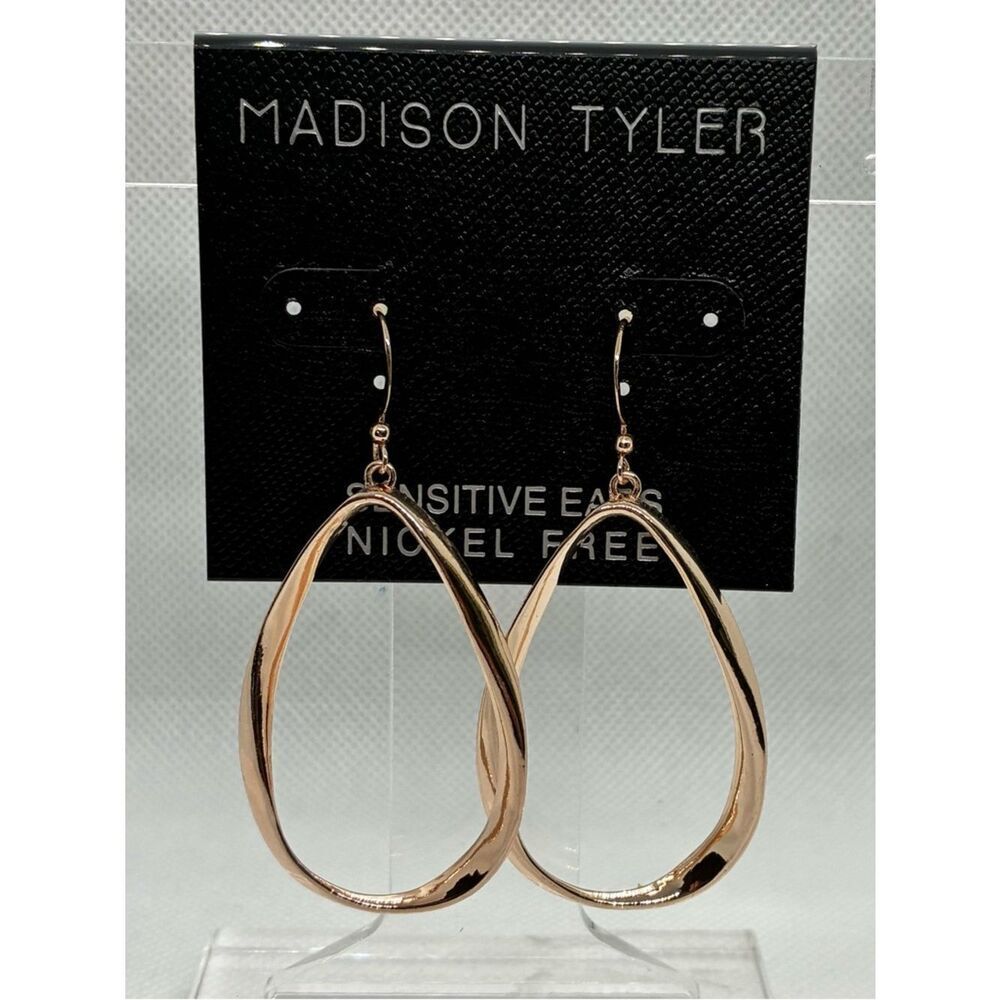 3For$20 Madison Tyler Rose Gold Open Teardrop Dangle Earrings